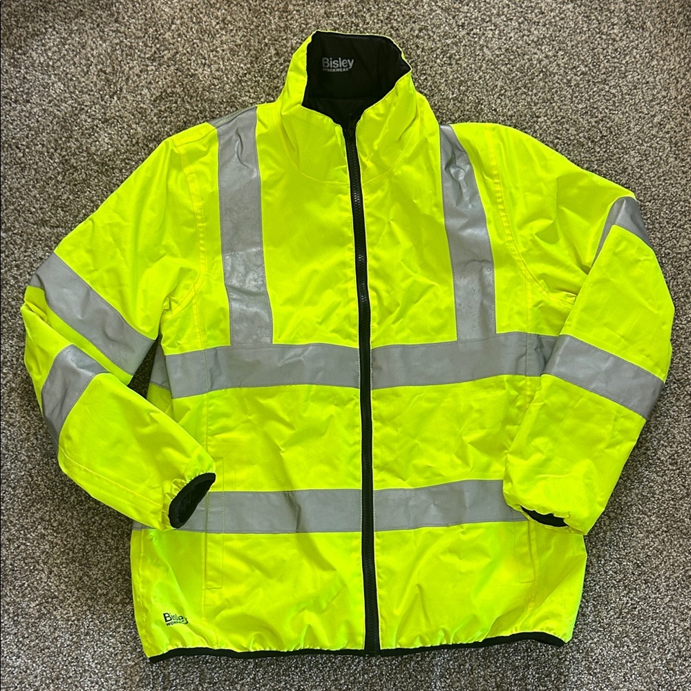 Hi-Vis Yellow Reflective Safety Rain Jacket